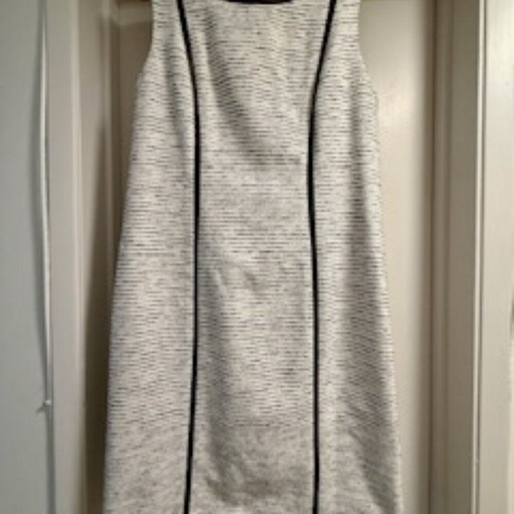 Karl Lagerfeld Black and White dress with "leather" strips